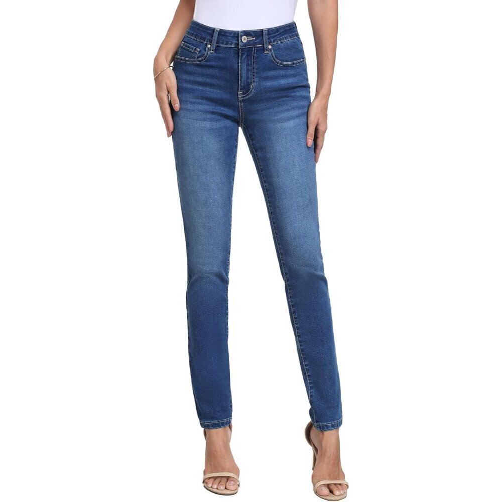 Tall Women's Skinny Jeans Mid-Rise Stretchy Slim Fit Denim Pants with 3 Inseam